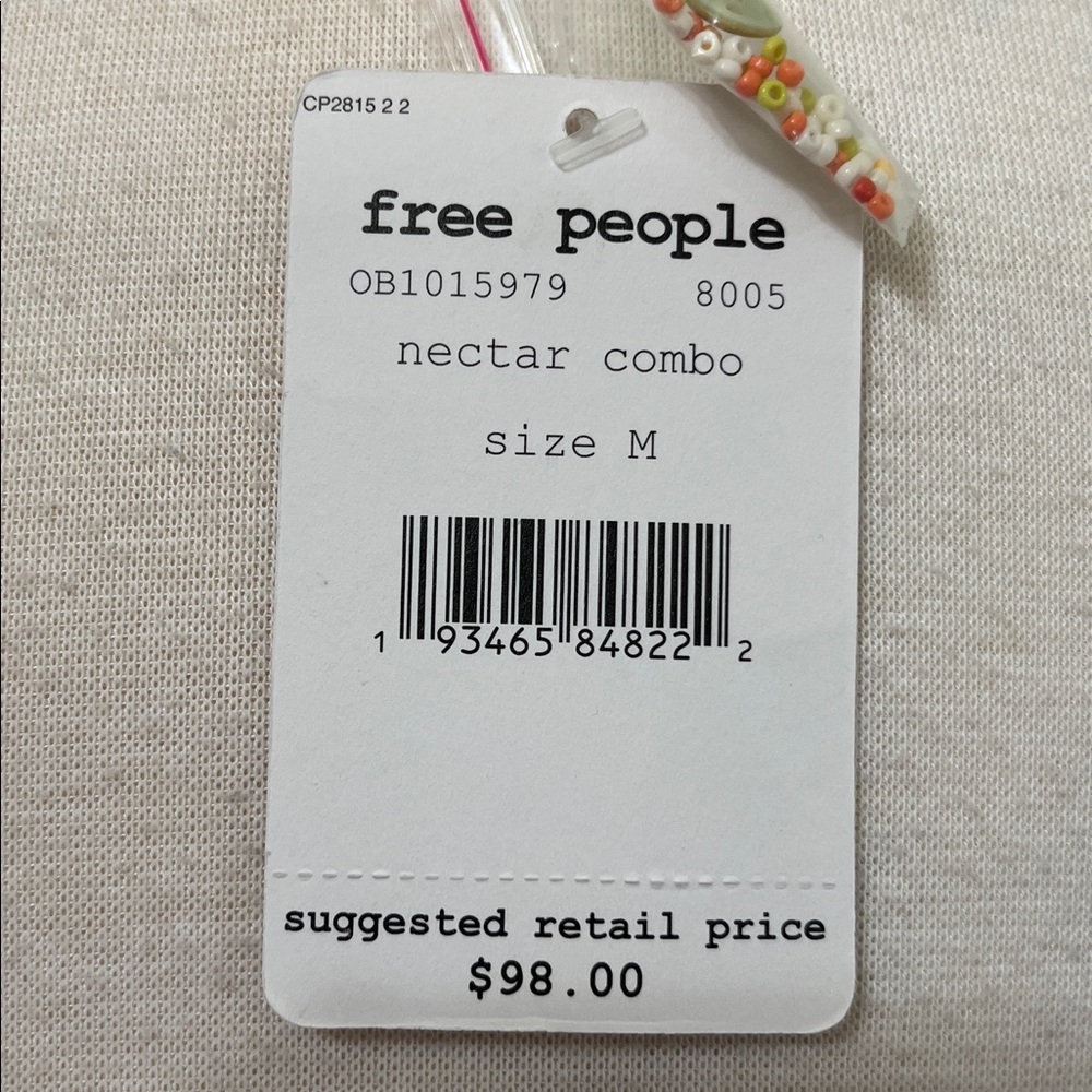 Free People l Nectar Combo Embroidered GOA Tank NWT Retail $98! Size Medium - Picture 7 of 7